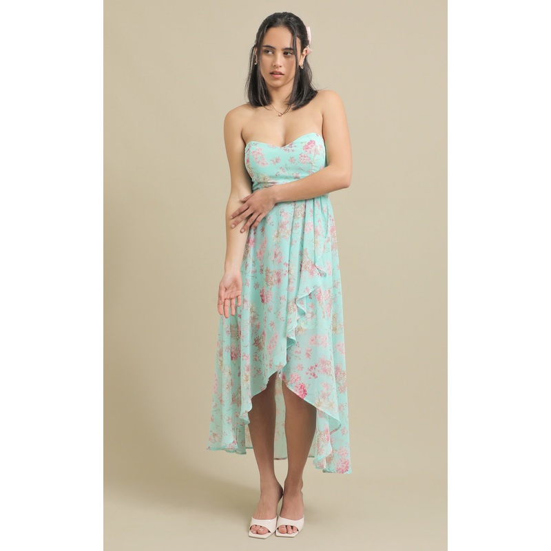Chiffon Sweetheart Fishtail Maxi