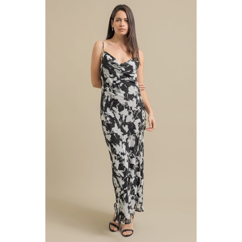 Ptd Chiffon Bias  Cowl Slip Maxi