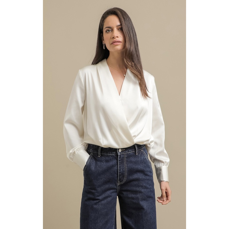 Crossover Satin Shirt