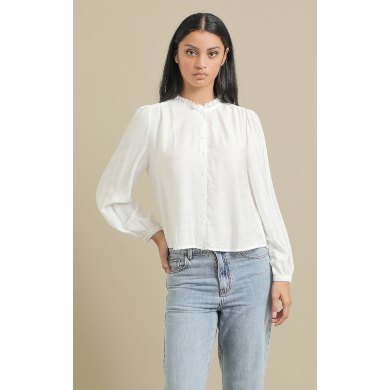 Frill Band Collar Shirt