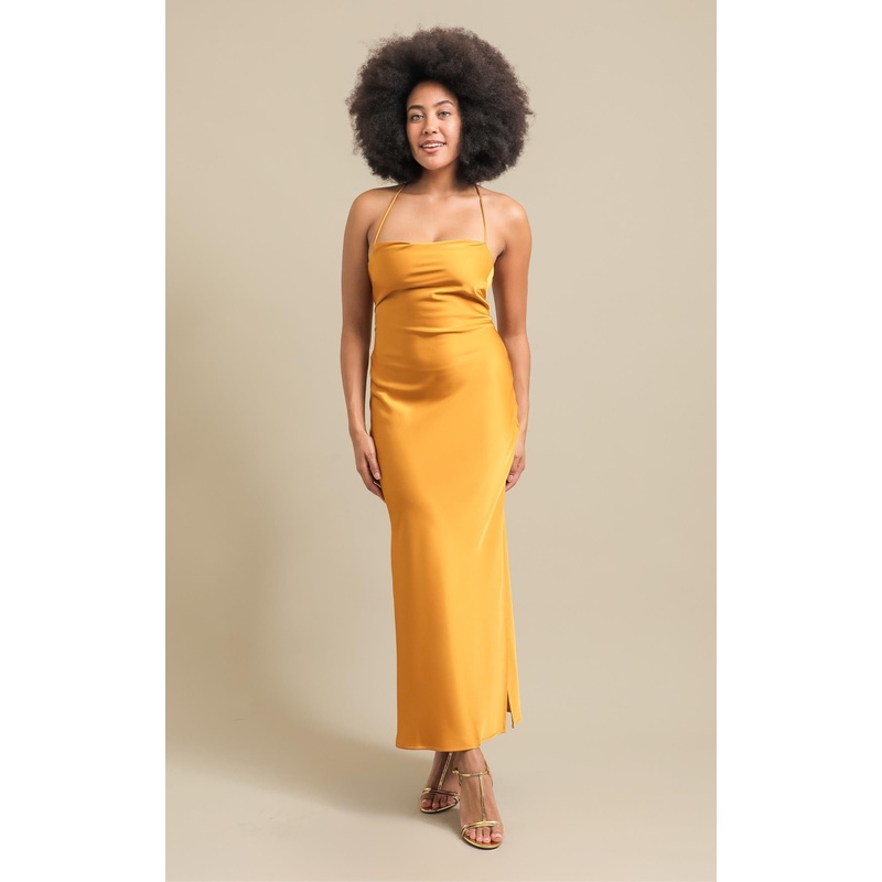 Satin Low Cross Back Gown