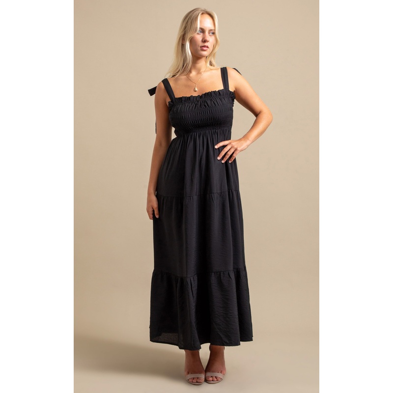Voile Tie Shoulder Maxi