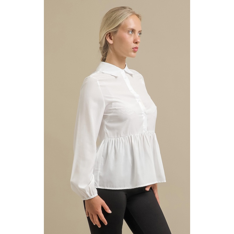 Button Up Peplum Shirt