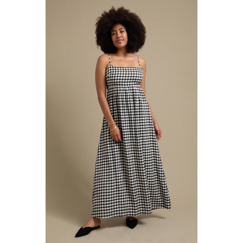 CDC Gingham Tie Back Maxi