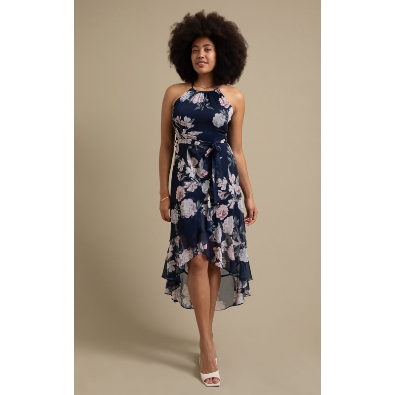 Chiffon High Neck Maxi