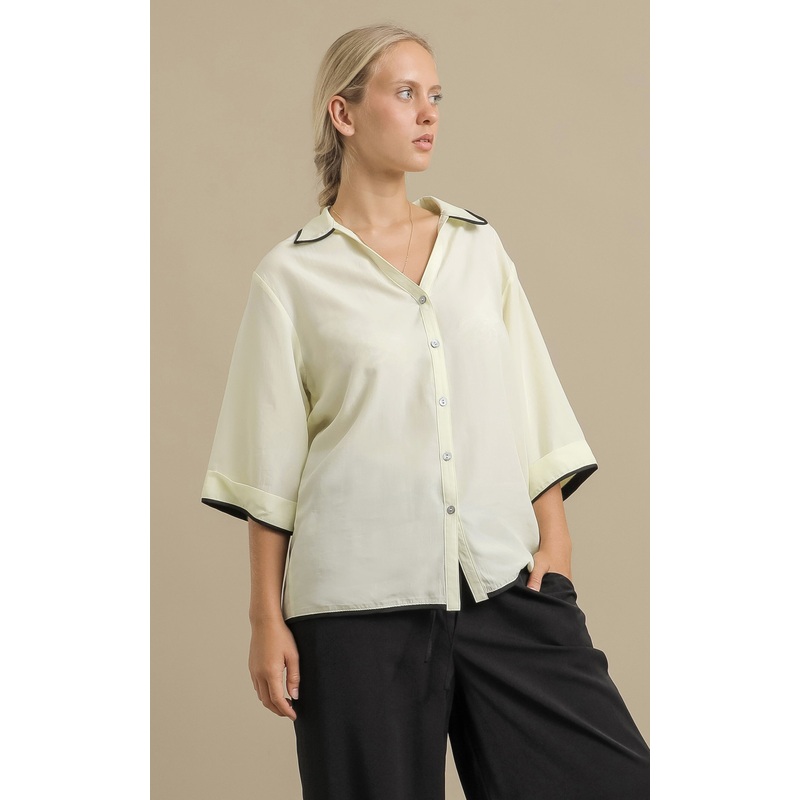 Contrast Binding Lyocell Shirt