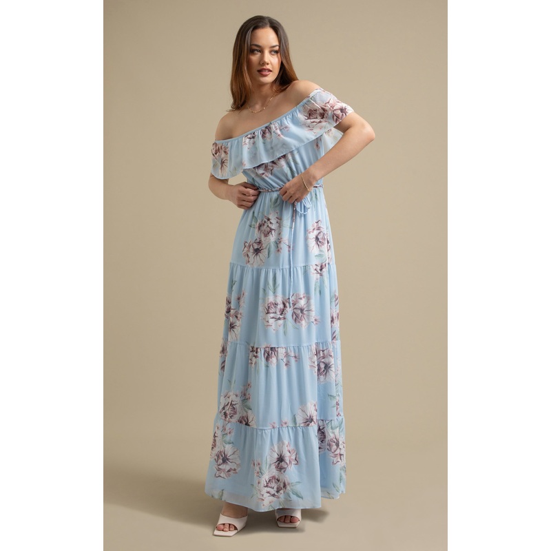 Ptd Chiffon Off The Shoulder Maxi