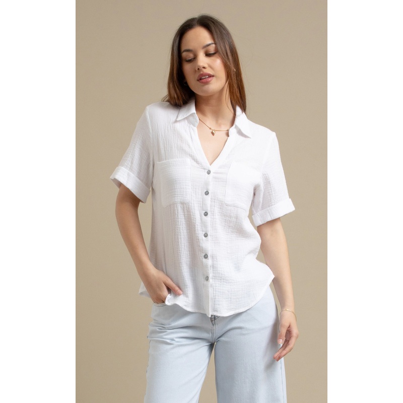 Short Sleeve Crinkle Shirt