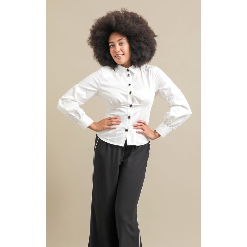 Statement Sleeve Corset Shirt