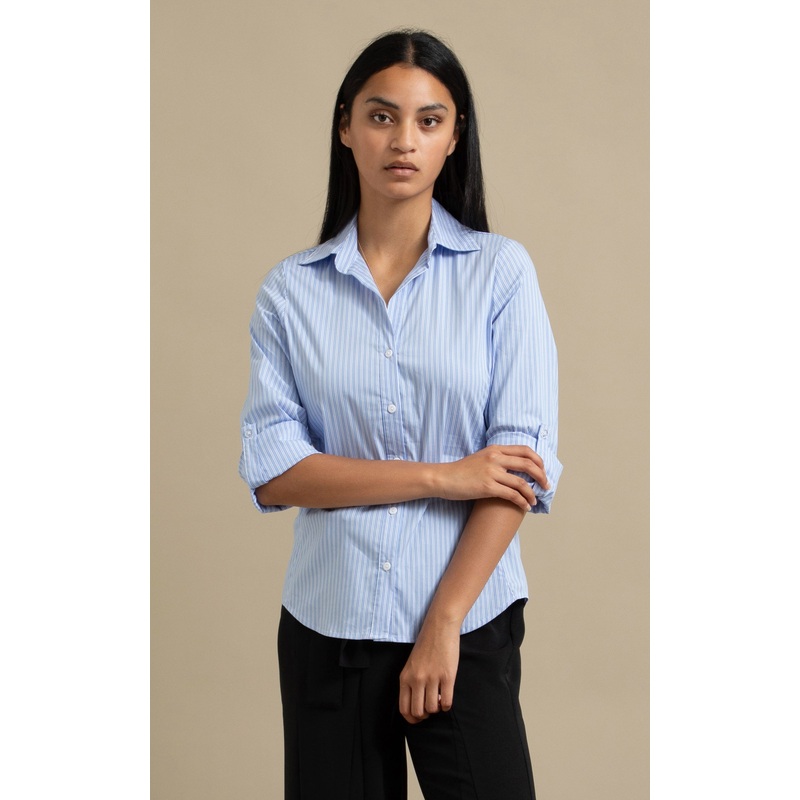 Striped Stretch Poplin Shirt