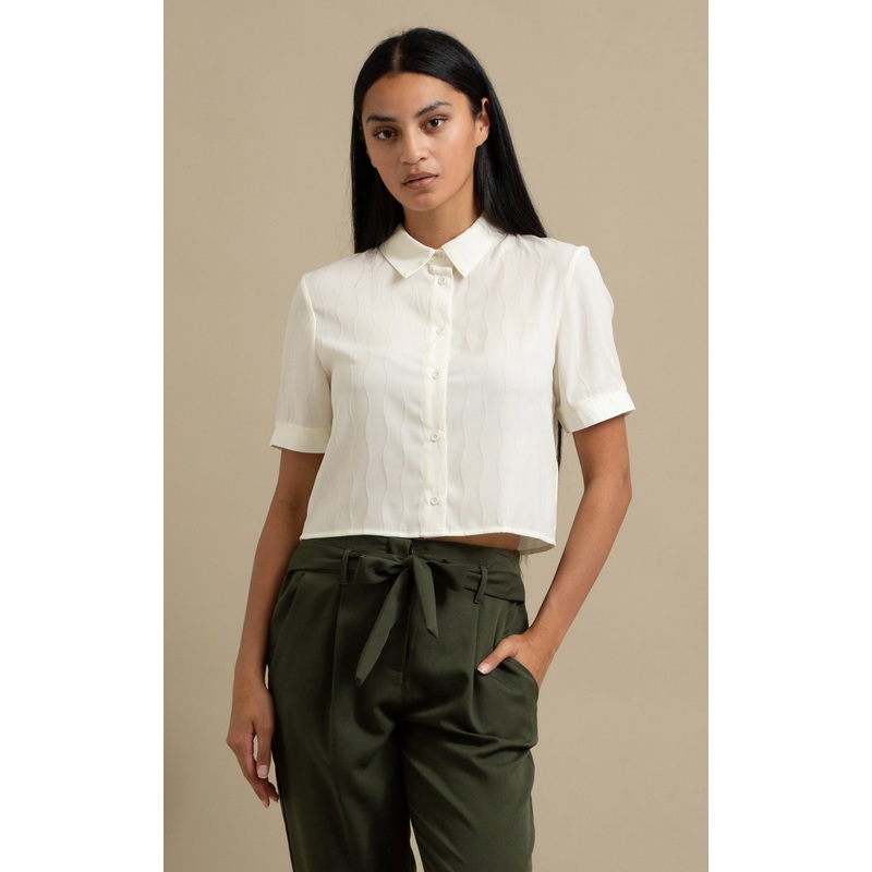 Textured CDC Cropped Shirt