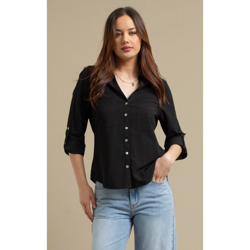 Cotton Roll Sleeve Shirt