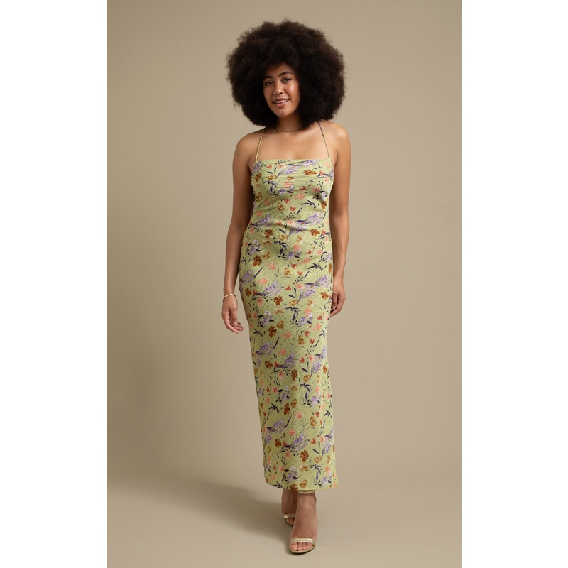 Satin Low Cross Back Maxi