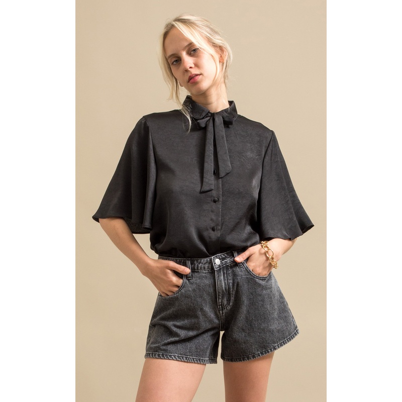 Tie Detail Button Up Shirt