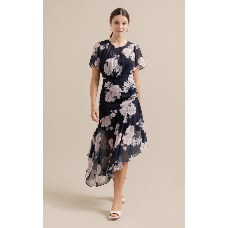 Chiffon Flutter Asymmetric Maxi
