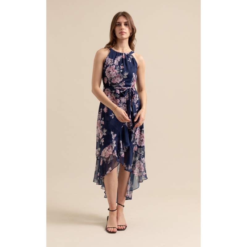 Chiffon Halter Hi Low Maxi