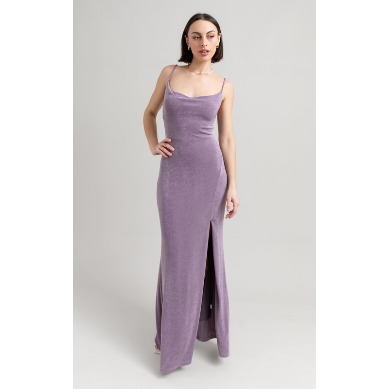 Metallic Jersey Cowl Gown