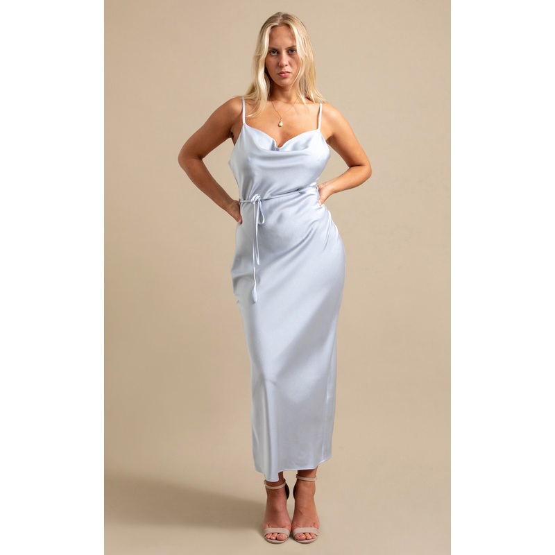 Satin Bias Cowl Slip Gown