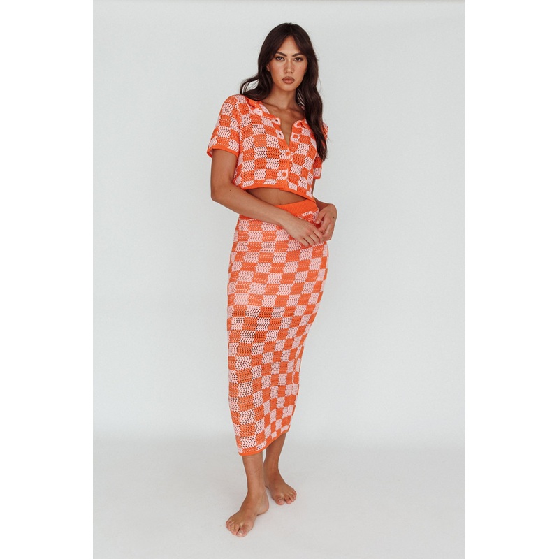 Byron Bay Crochet Maxi Skirt Sunset