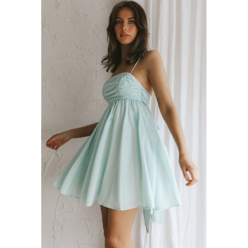 Zhen Bow Tie Back Mini Dress Mint