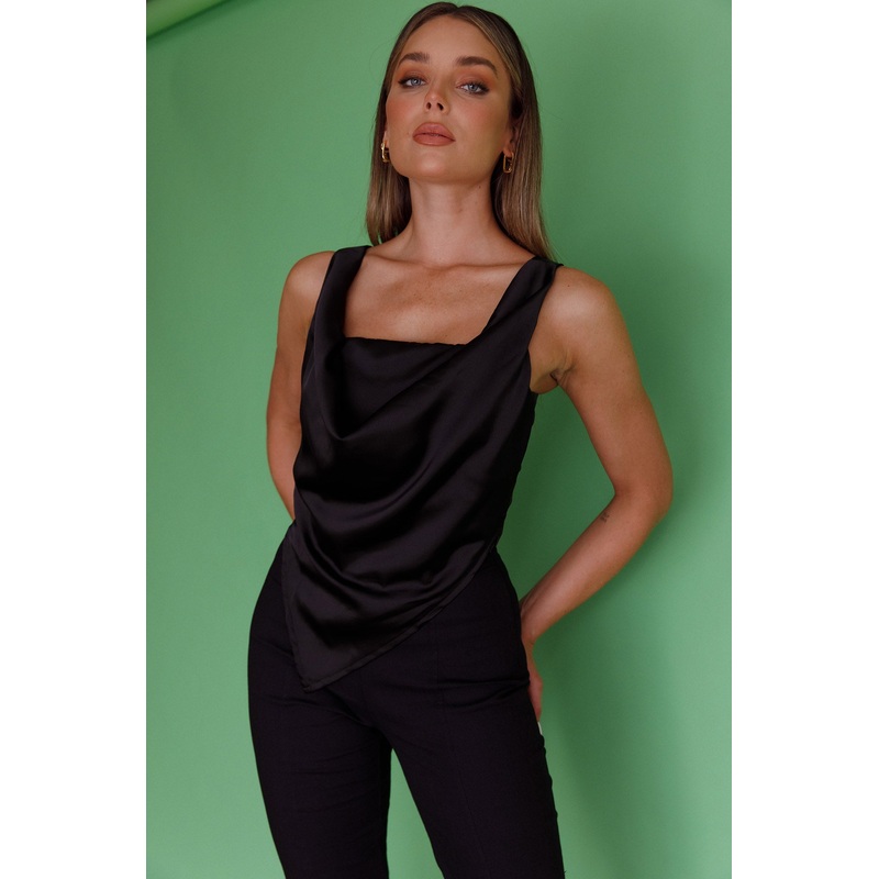 Shiraz Cowl Bust Top Black
