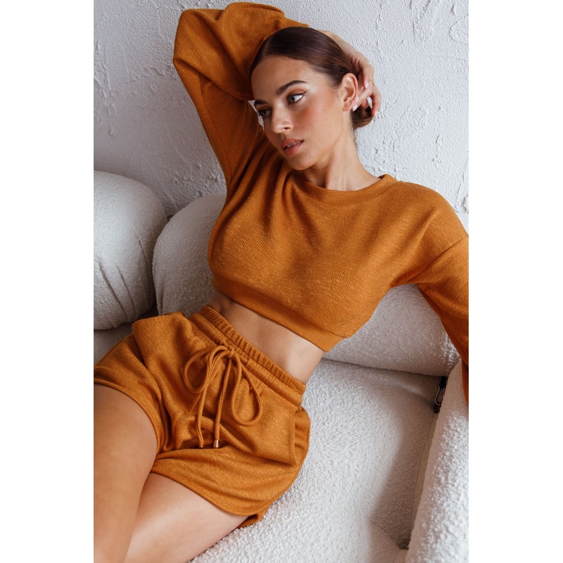 TGIF Crop Sweater Mustard