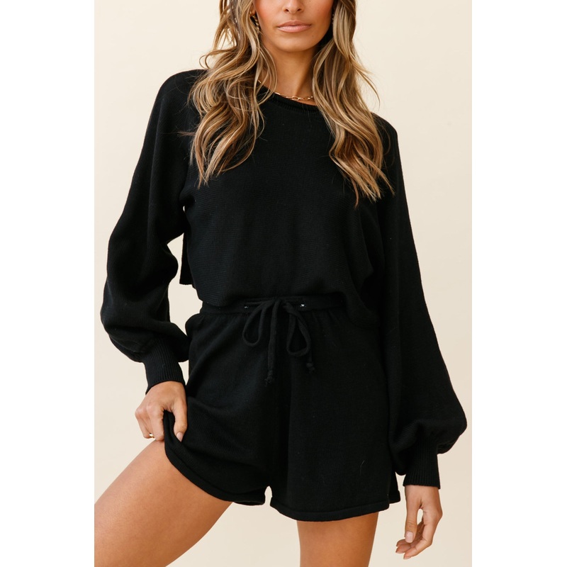 Easy Breezy Long Sleeve Midi Sweater Black