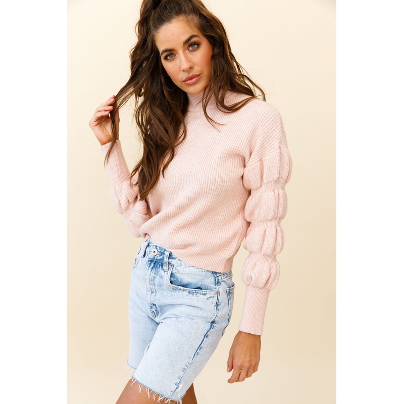 Daybreaker Long Sleeve Turtleneck Sweater Pink