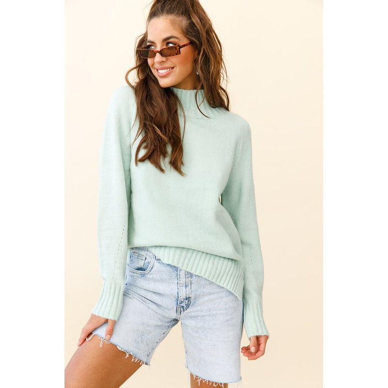 Hayden Soft Knit Turtleneck Sweater Sage
