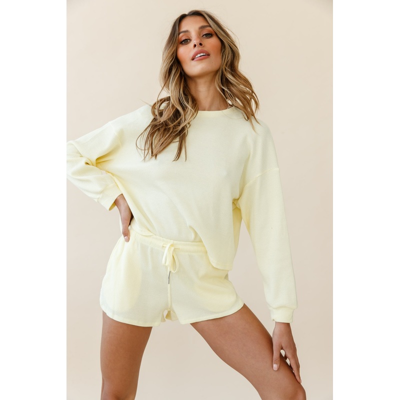 Feels Like Sunshine Dropped Sleeve Pullover Top Yellow
