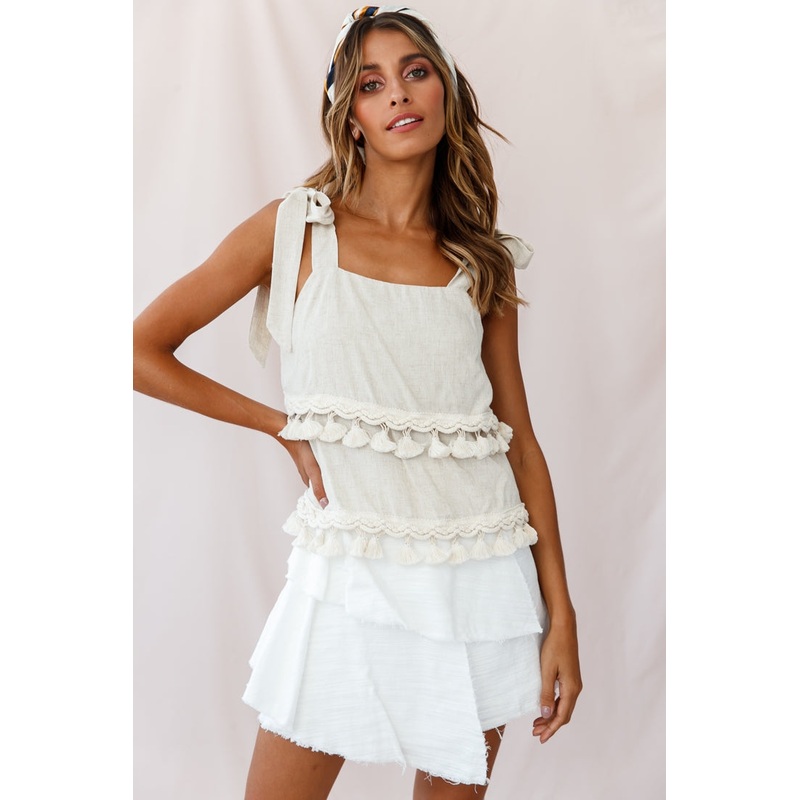 Sirocco Layered Tassel Top Natural