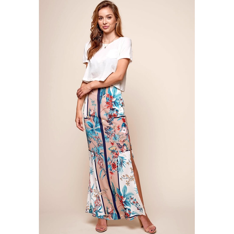 Paradise Side Split Maxi Skirt Mocha