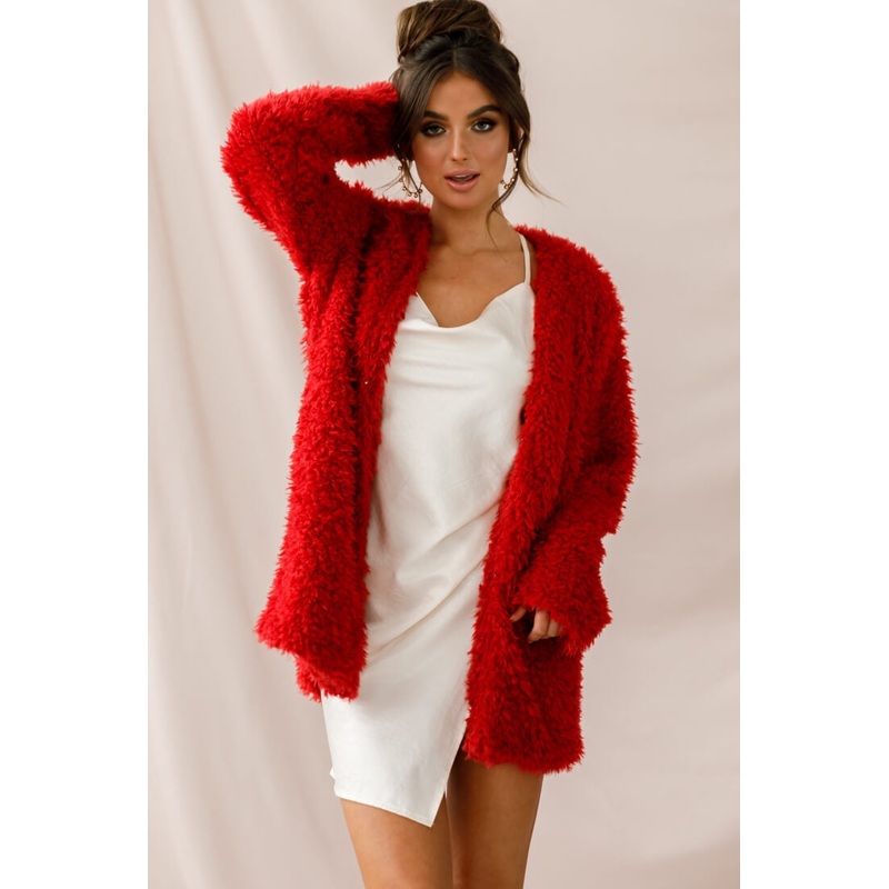 Ronan Fluffy Coat Red