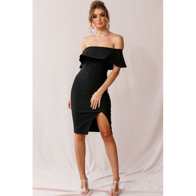 Alina Elegant Bodycon Dress Black