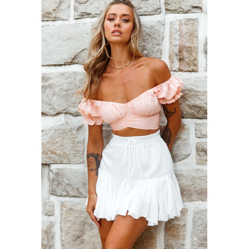 Robyn Pleated Mini Skirt White