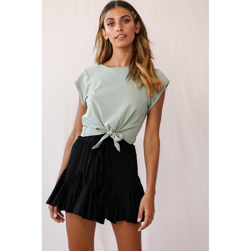 Robyn Pleated Mini Skirt Black