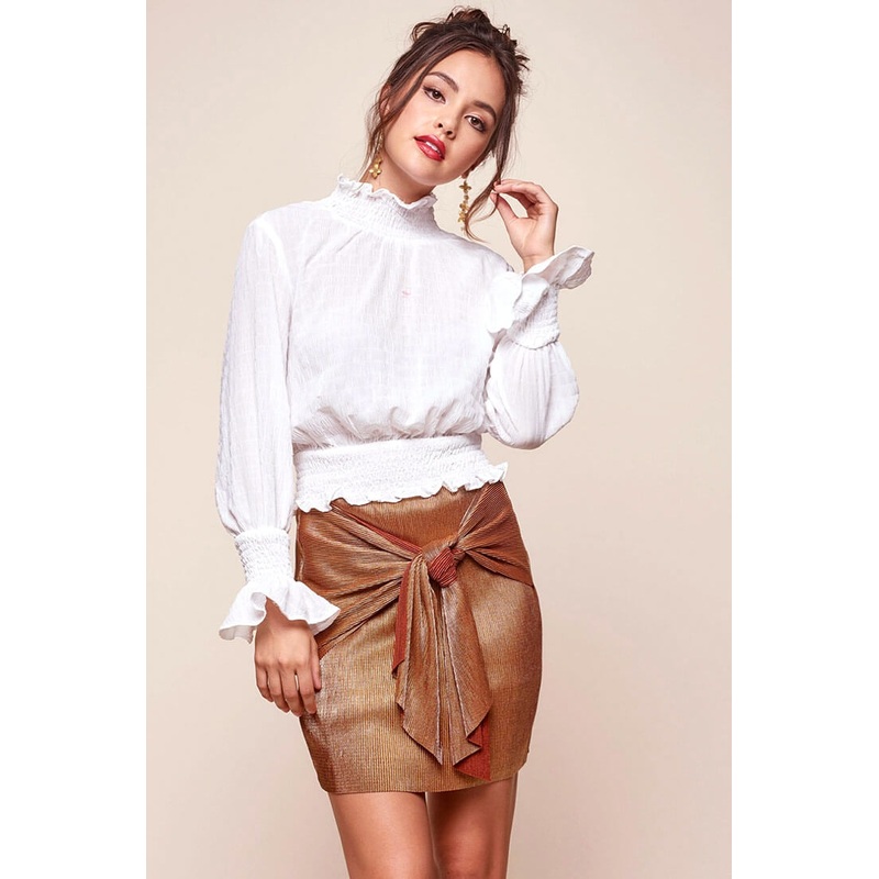Beza Bow Tie Skirt Rose Gold