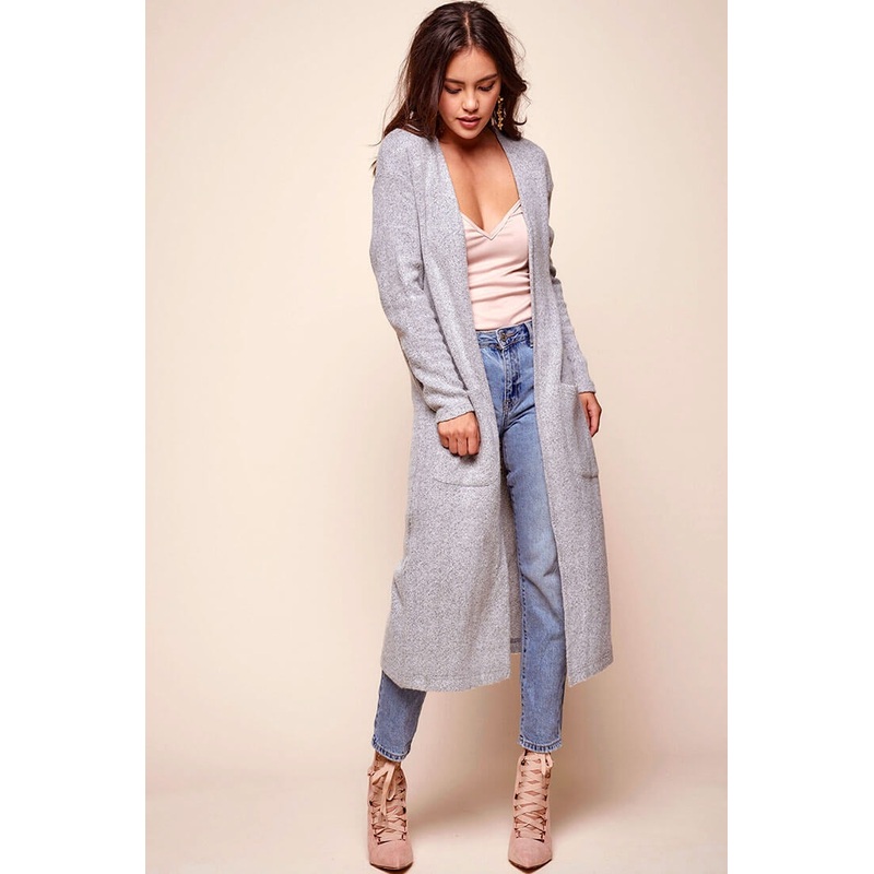 Brookhaven Cafe Long Sleeved Cardigan Grey
