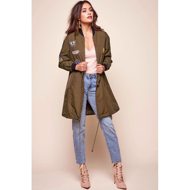 Harlan Patchwork Bomber Army Green Khaki