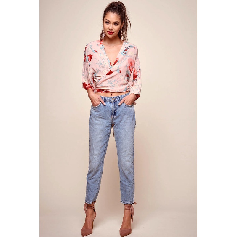 Rivera Waist Tie Floral Top Pink