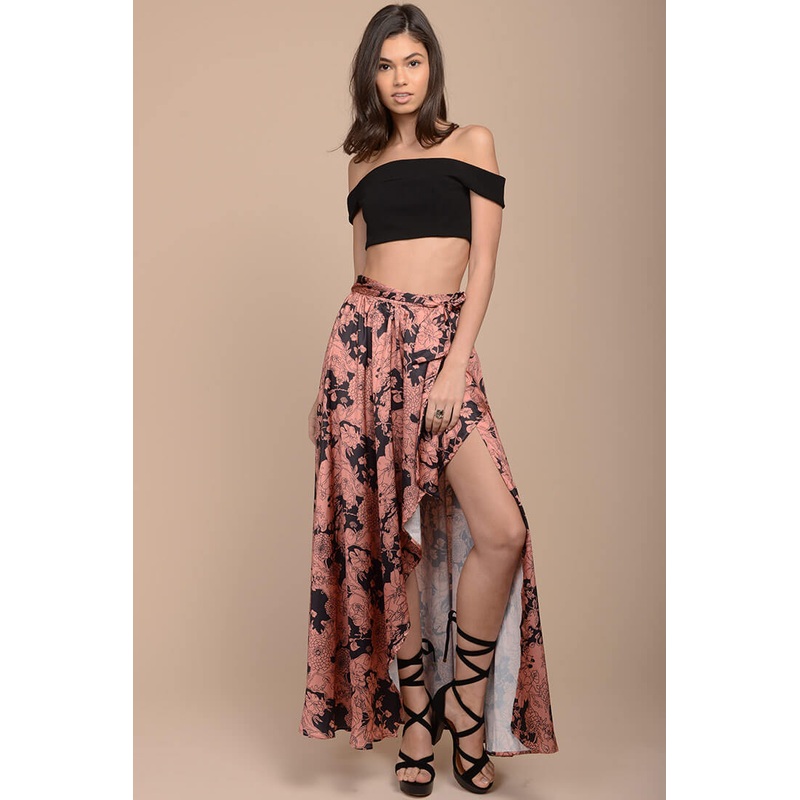 Briley Floral Maxi Skirt Pink