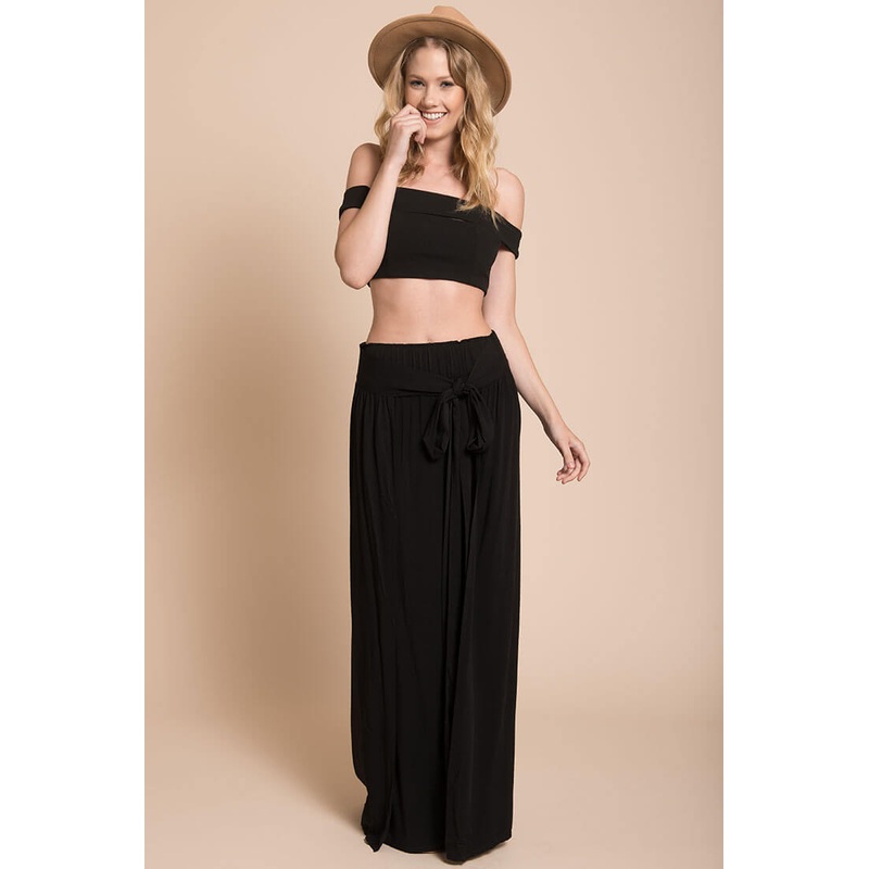 Evalyn High Slit Skirt Black