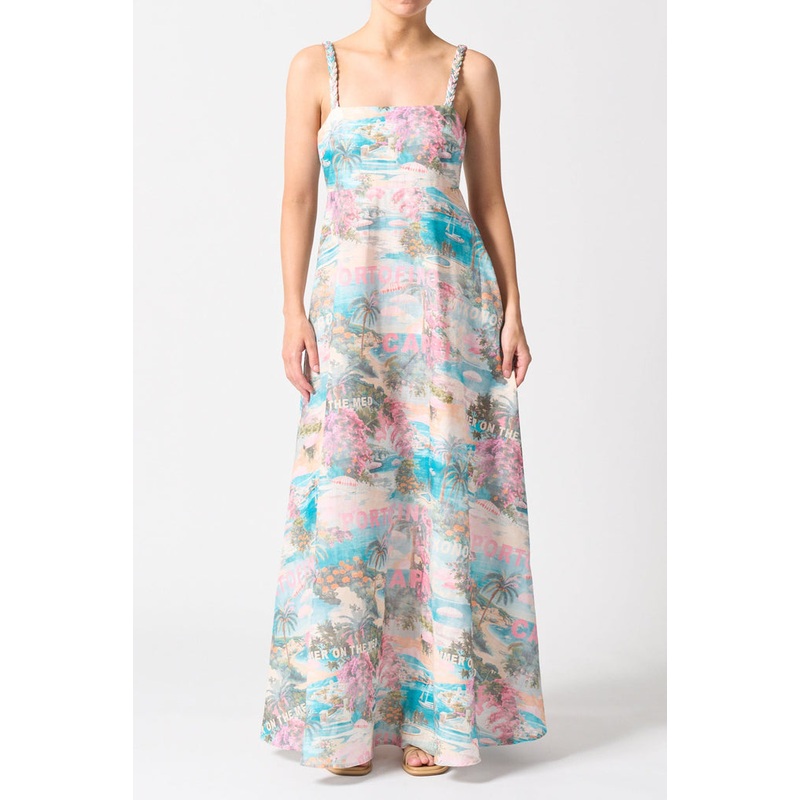 Sardinia Pink Summer On The Med Strappy Maxi Dress