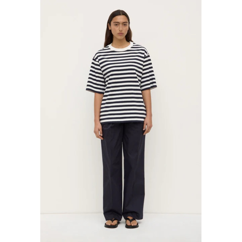 Monte Navy Cream Stripe Cotton SS Tee