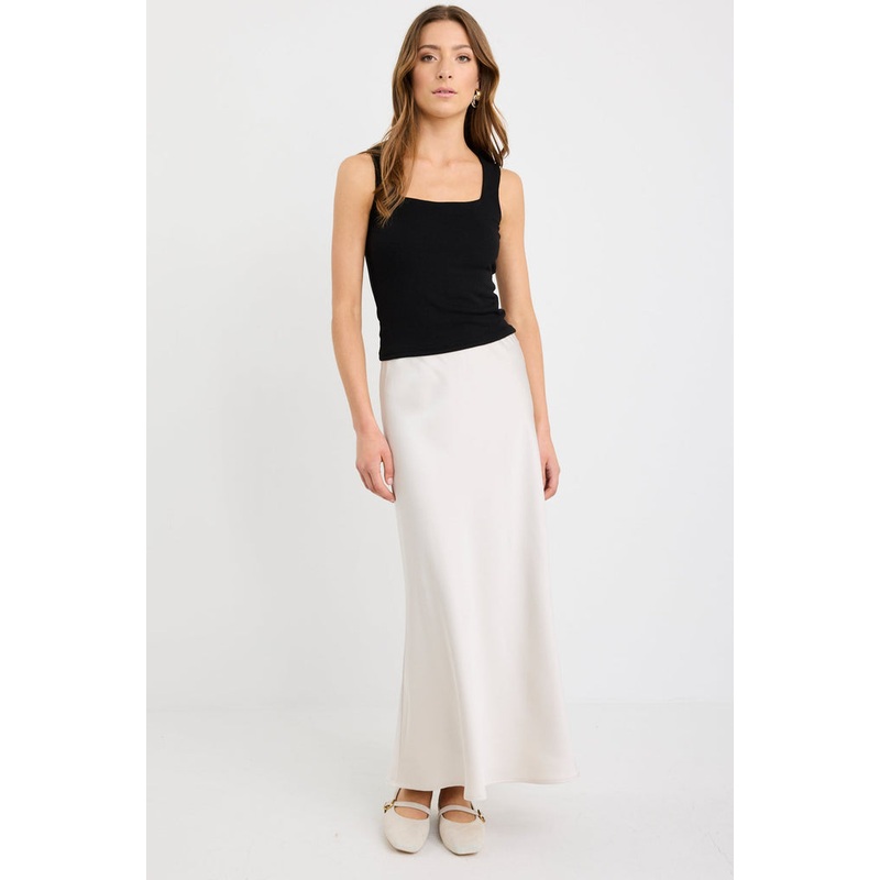 Prodigy Pearl Satin Bias Maxi Skirt