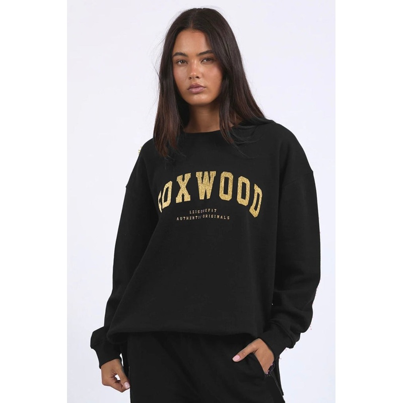 Interval Metallic Black with Gold Print Crew
