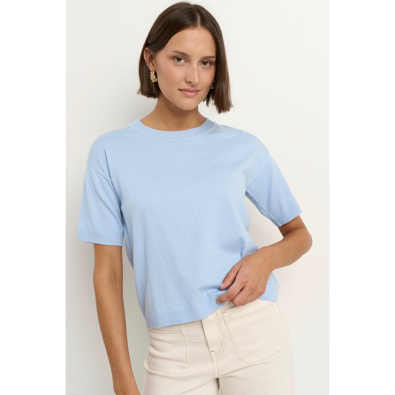Precise Sky Blue SS Knitted Tee