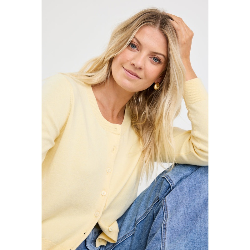 Allegiance Lemon Crewneck Cardigan