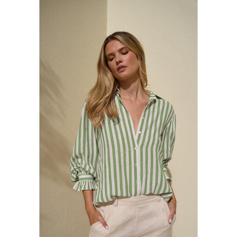 Connection Moss Stripe Drop Shoulder LS Shirt