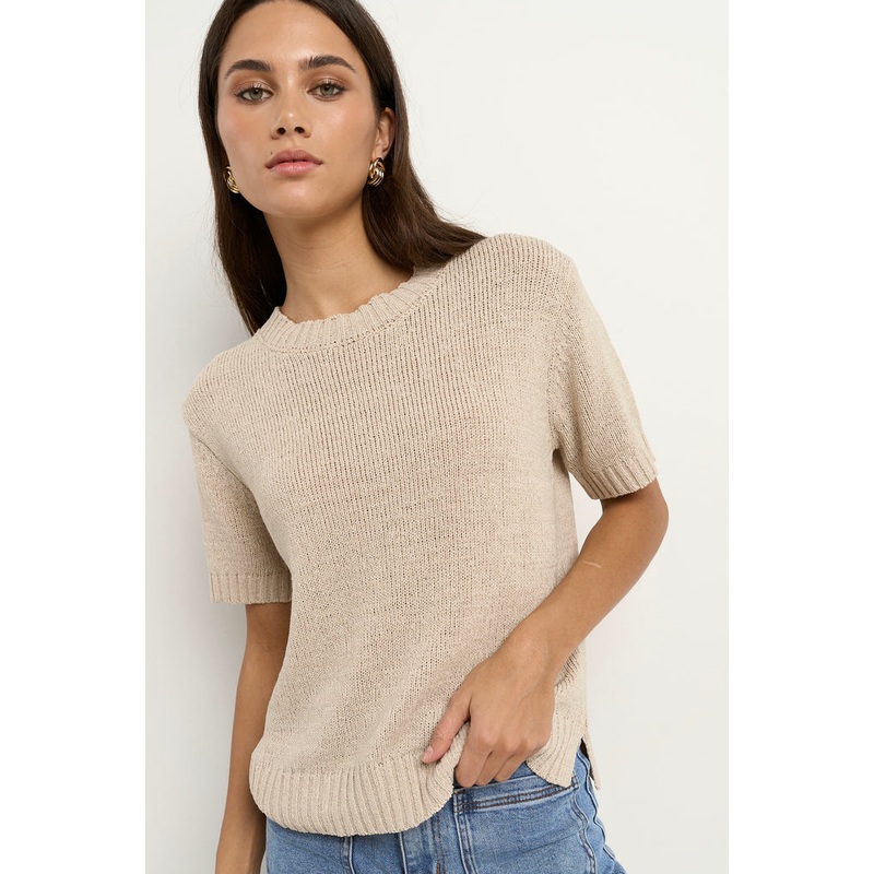 Loveable Natural Tape Yarn Knit Tee